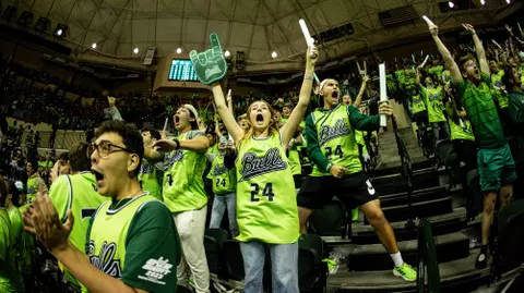 South Florida Bulls during a Men's basketball game verses the Florida Atlantic Owls on February 18, 2024. (MS/South Florida MBB)