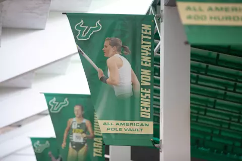 South Florida Bulls during the USF Alumni Invitational Track and Field Meet on March 16, 2024. (Aschley Joseph/South Florida Track and Field)