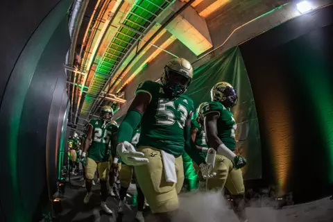 South Florida Bulls during a football game against the Brigham Young University Cougars on September 3, 2022. (Mary Holt/South Florida Athletics)