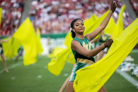 South Florida Bulls during a football game against the University of Alabama Crimson Tide on September 16, 2023. (Aschley Joseph/South Florida Athletics)