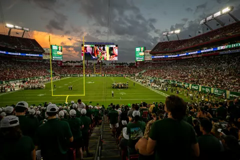 South Florida Bulls during a football game against the University of Alabama Crimson Tide on September 16, 2023. (Joeyannie Etienne/South Florida Athletics)