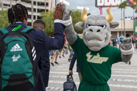 South Florida Bulls during a game against the Wisconsin Badgers on Friday August 30, 2019 at Raymond James Stadium in Tampa, Fl.