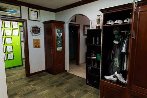The Men’s Golf locker room at the USF Golf Center photographed on November 26, 2024.
(Carl Schmid / University of South Florida Athletics)