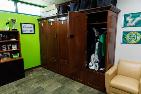 The Women’s Golf locker room at the USF Golf Center photographed on November 26, 2024.
(Carl Schmid / University of South Florida Athletics)