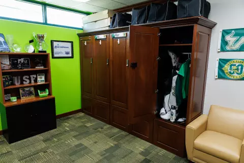 The Women’s Golf locker room at the USF Golf Center photographed on November 26, 2024.
(Carl Schmid / University of South Florida Athletics)