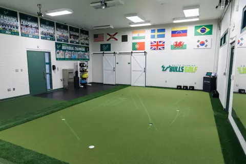 The short game facility, featuring PuttView technology, USF Golf Center photographed on November 26, 2024.
(Carl Schmid / University of South Florida Athletics)