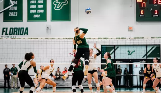 Maria Clara Andrade during South Florida Volleyball game vs Wichita State University on November 2, 2025.