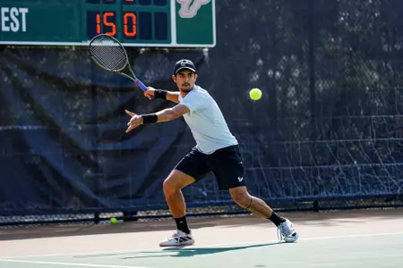 during the South Florida Men's Tennis game vs UCF on February 3, 2025.
(Chris Henry / University of South Florida Athletics)