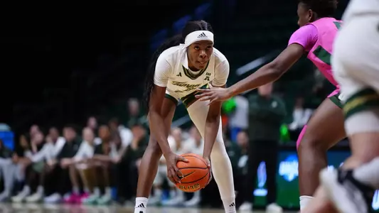 during the South Florida Women's Basketball game vs Charlotte on February 18, 2025.
(Chris Henry / University of South Florida Athletics)