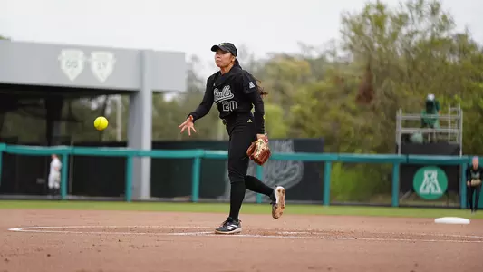 Softball Belle Sardja pitching against UAB