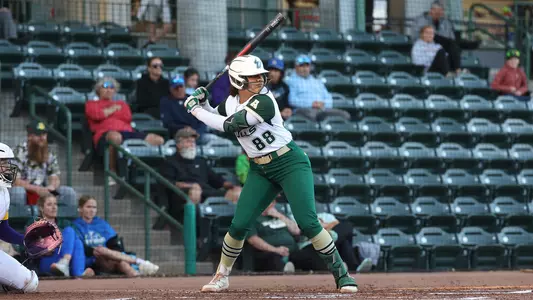 Softball Camille Ortiz-Martinez batting in game one against ECU