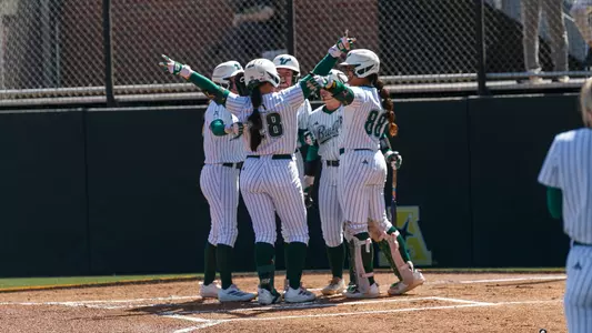 Josie Foreman home run celebration against Wichita State