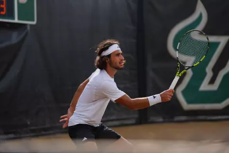 during the South Florida Men's Tennis game vs UCF on February 3, 2025.
(Chris Henry / University of South Florida Athletics)