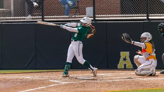 Karhys Pierce hitting a home run against Wichita State on Sunday