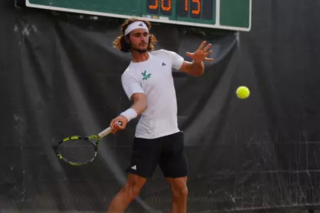 during the South Florida Men's Tennis game vs UCF on February 3, 2025.
(Chris Henry / University of South Florida Athletics)