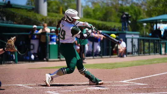 Alanah Rivera hitting a home run Sunday against Tulsa