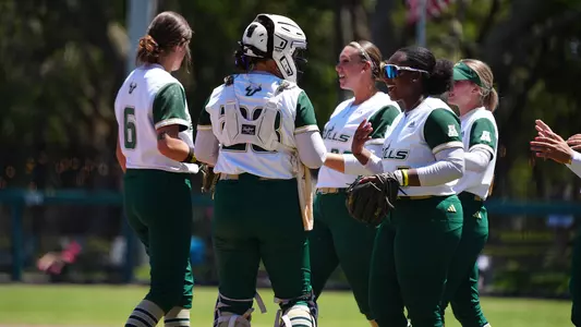 Softball half inning celebration vs Tulsa on Sunday