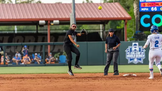 Kathy Garcia-Soto at Florida trying to turn a double play