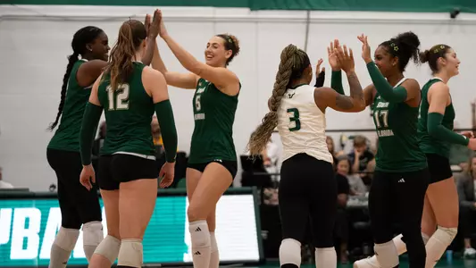 Volleyball in-match celebration vs.