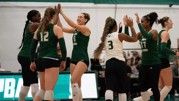 Volleyball in-match celebration vs.