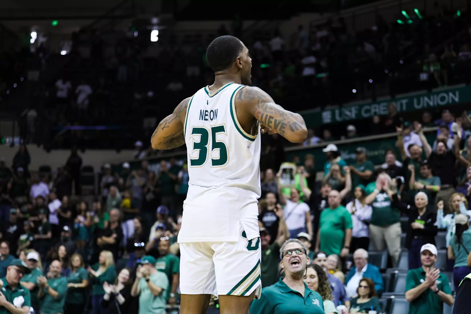 Izaiyah Nelson during the South Florida Men's Basketball match vs Charlotte on March 8, 2026.