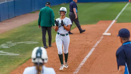 Toryn Fulton celebrates after hitting a home run at UTSA on Friday