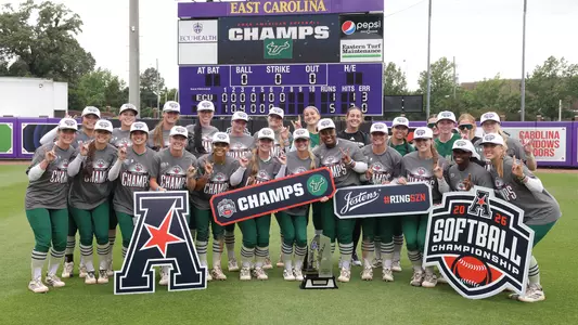 GREENVILLE, NC – May 9:: The 2026 American Conference Softball Championship Championship at Max R. Joyner Family Stadium in Greenville, NC on May 9, 2026. (Credit: Andy Mead/American Conference)