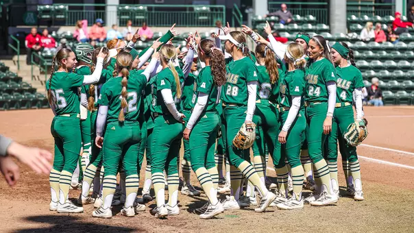 Softball pregame huddle 2026