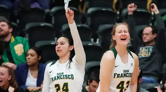 USF Women's Basketball celebrating