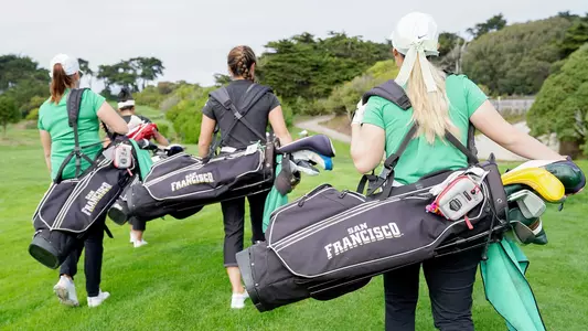 Women's golf with their bags