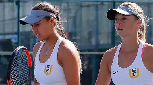 Mya Bui and Emily Maxfield USF women's tennis