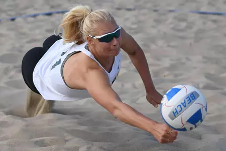 USF Beach Volleyball Julia Topor Digging