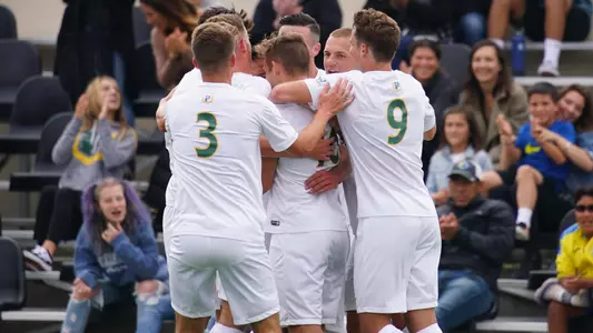 Men's soccer huddle 8-26-2018