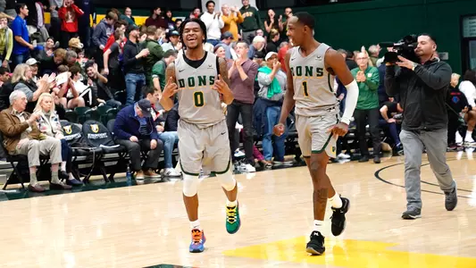 Khalil Shabazz and Jamaree Bouyea following the Dons win over BYU