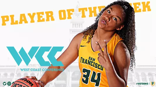 Leilah Vigil WCC Player of the Week Graphic 2-10-20