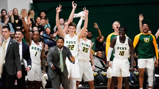 Dons bench celebrates against Pepperdine