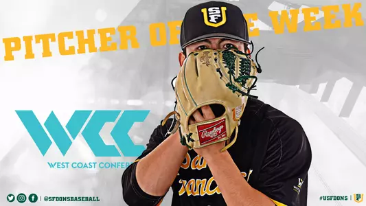 Alex Pham WCC Pitcher of the Week Graphic 3-9-20