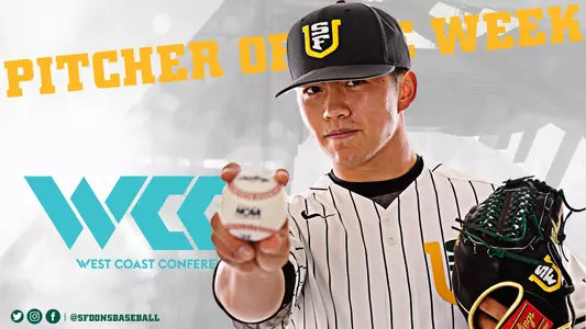 Alex Pham WCC Pitcher of the Week Graphic 2-23-21