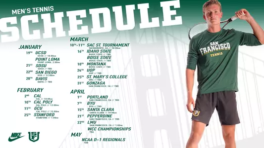 Men's Tennis Spring Schedule