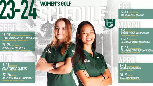 2023-24 Women's Golf Schedule Graphic