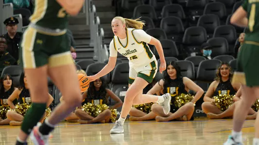 Freja Werth dribbling vs. Colorado State at Chase Center 2023