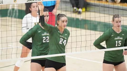 Delaney Ewing awaiting a serve vs. Air Force
