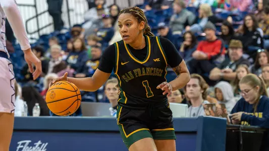Luana Leite dribbling at NAU
