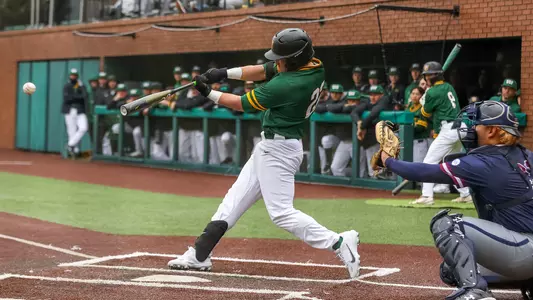 Logan Azem batting vs. FDU