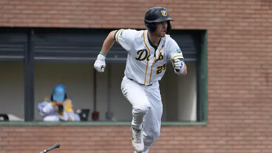 JT Amaral running to first base vs. Santa Clara