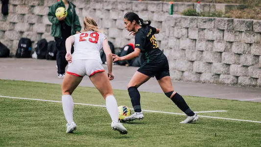 Alex Carpio dribbling vs. Northeastern