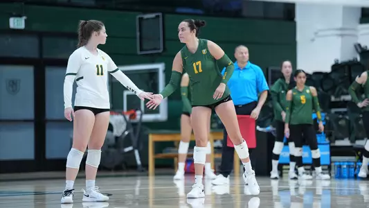 Crystal Galaviz/Abby Wadas high-five vs Oregon State 2025