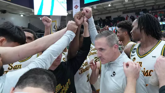 Men's Basketball Postgame Huddle vs. Bradley November 2025