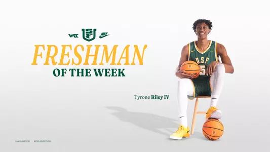 Tyrone Riley IV WCC Freshman of the Week Feb. 10, 2025