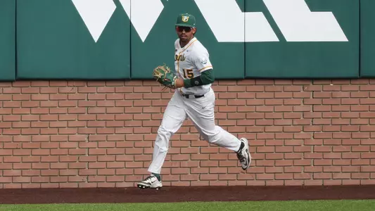 Kenny DeCelle in the outfield vs. SMC